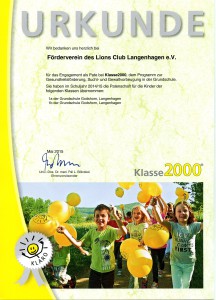 Urkunde Klasse 2000 2015 2c